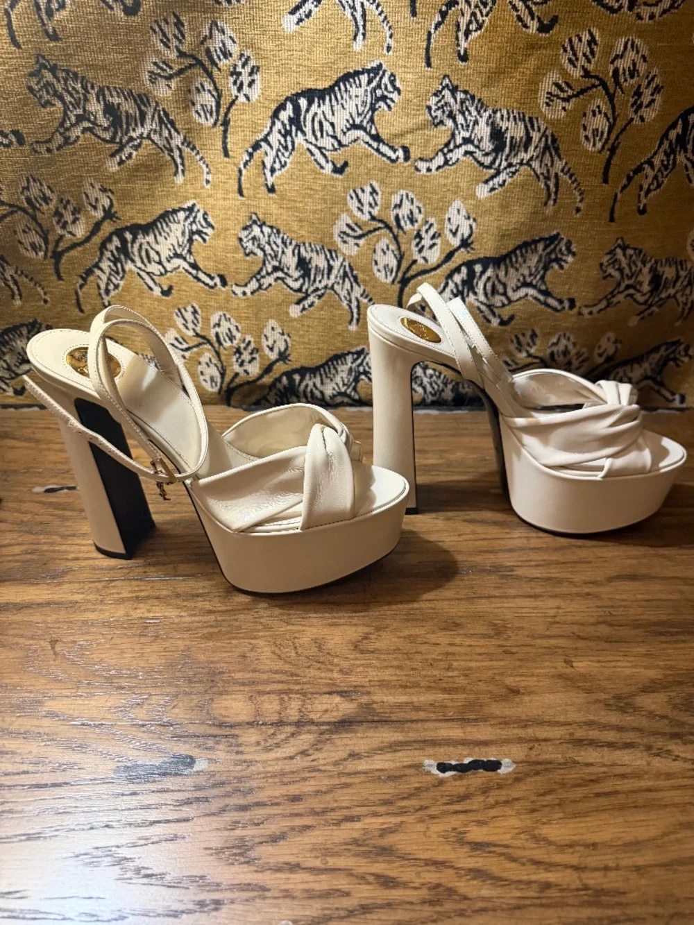 Saint Laurent  Franciane Platform Sandals in Smooth Leather